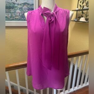 Van Heusen Fuchsia Tie-Neck Blouse